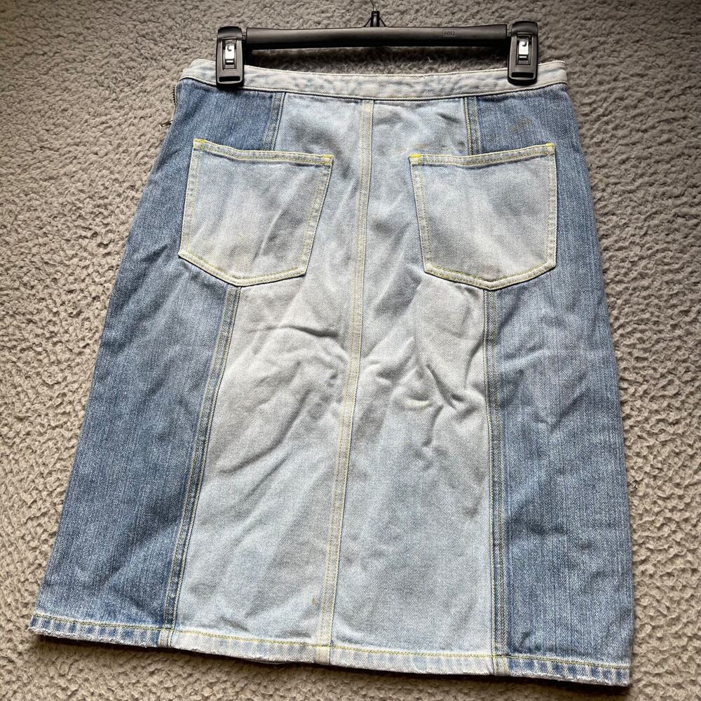 Armani Exchange Denim Skirt Womens Size 0 Blue Colorblock A Line - Picture 9 of 15